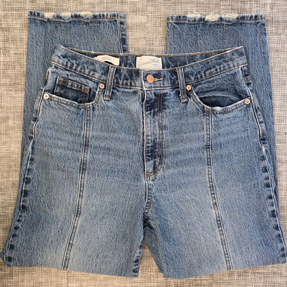 Universal Thread Straight Leg Classic Blue Denim Jeans Size 10
